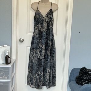 Just One Answer J.O.A. Lined Dress Slit Criss Cross Back Sz M Adjustable Straps